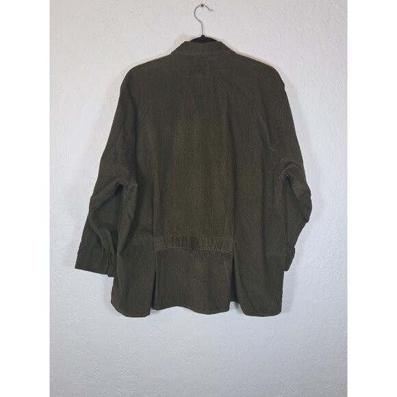 FLAX by JEANNE ENGLEHART Women's Button Corduroy Set Green Speckled Large - Picture 5 of 8